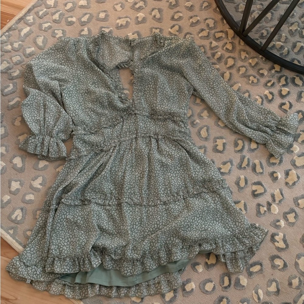 Cheetah print Long Sleeve Dress
